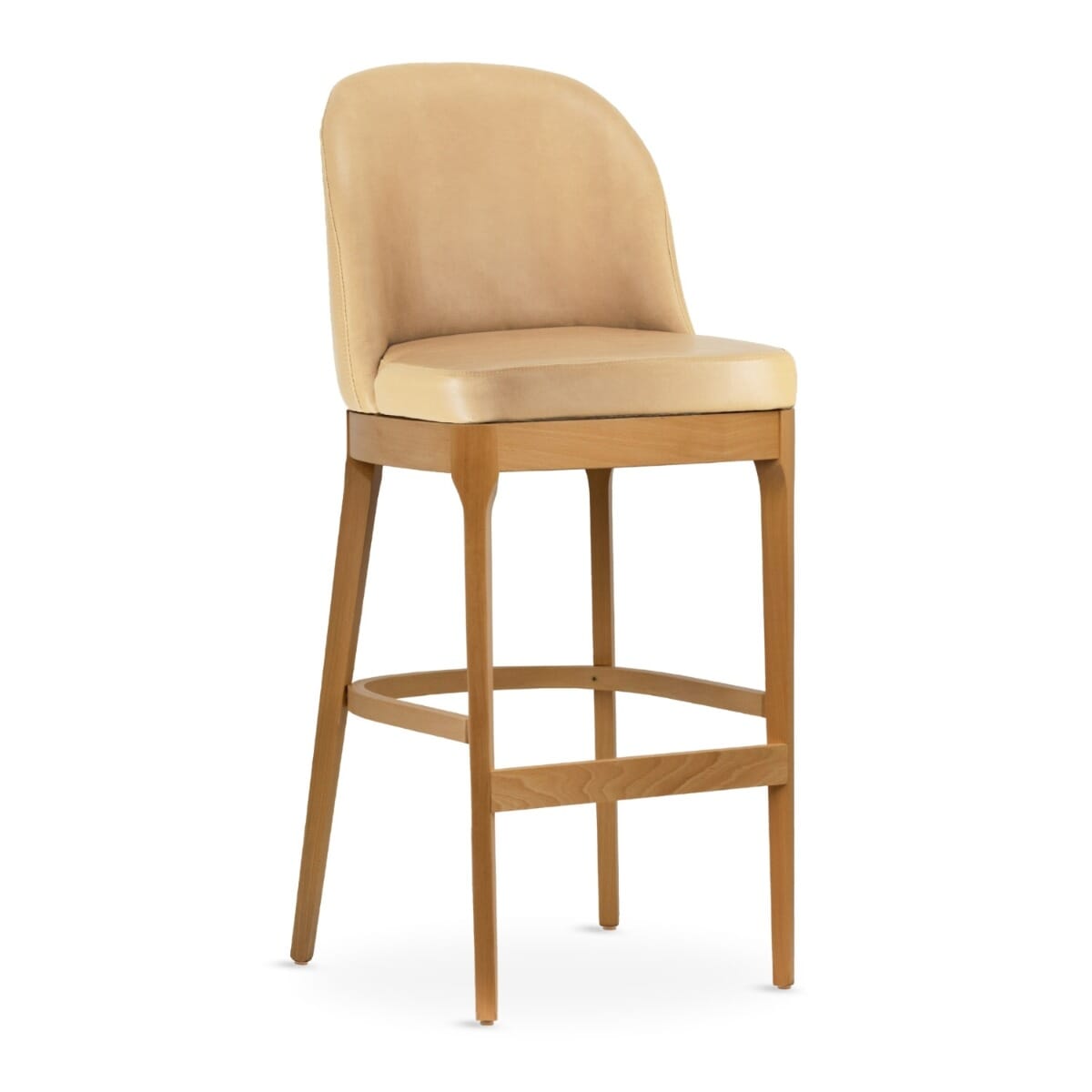 Grace Modern Wood Restaurant Bar Stool in Natural Finish