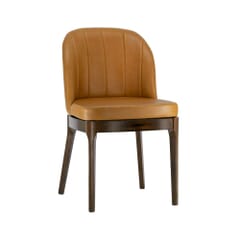 Grace Modern Channel Wood Restaurant Chair in Brown Finish