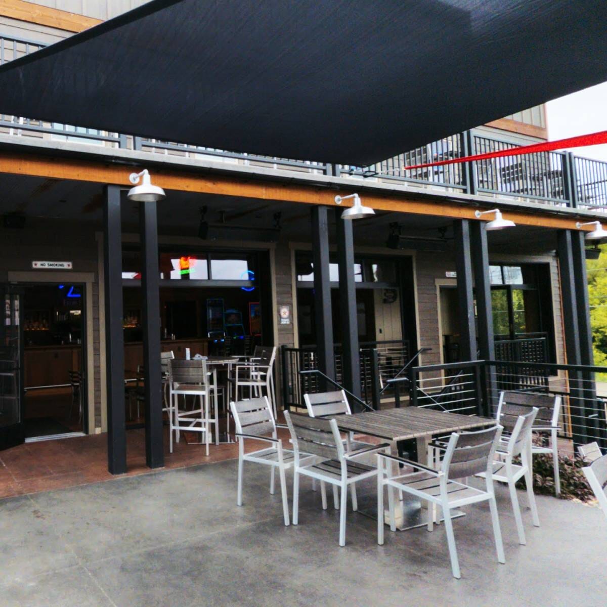 Stackable Outdoor Aluminum Arm Chair with Pewter Synthetic Teak Wood Slats