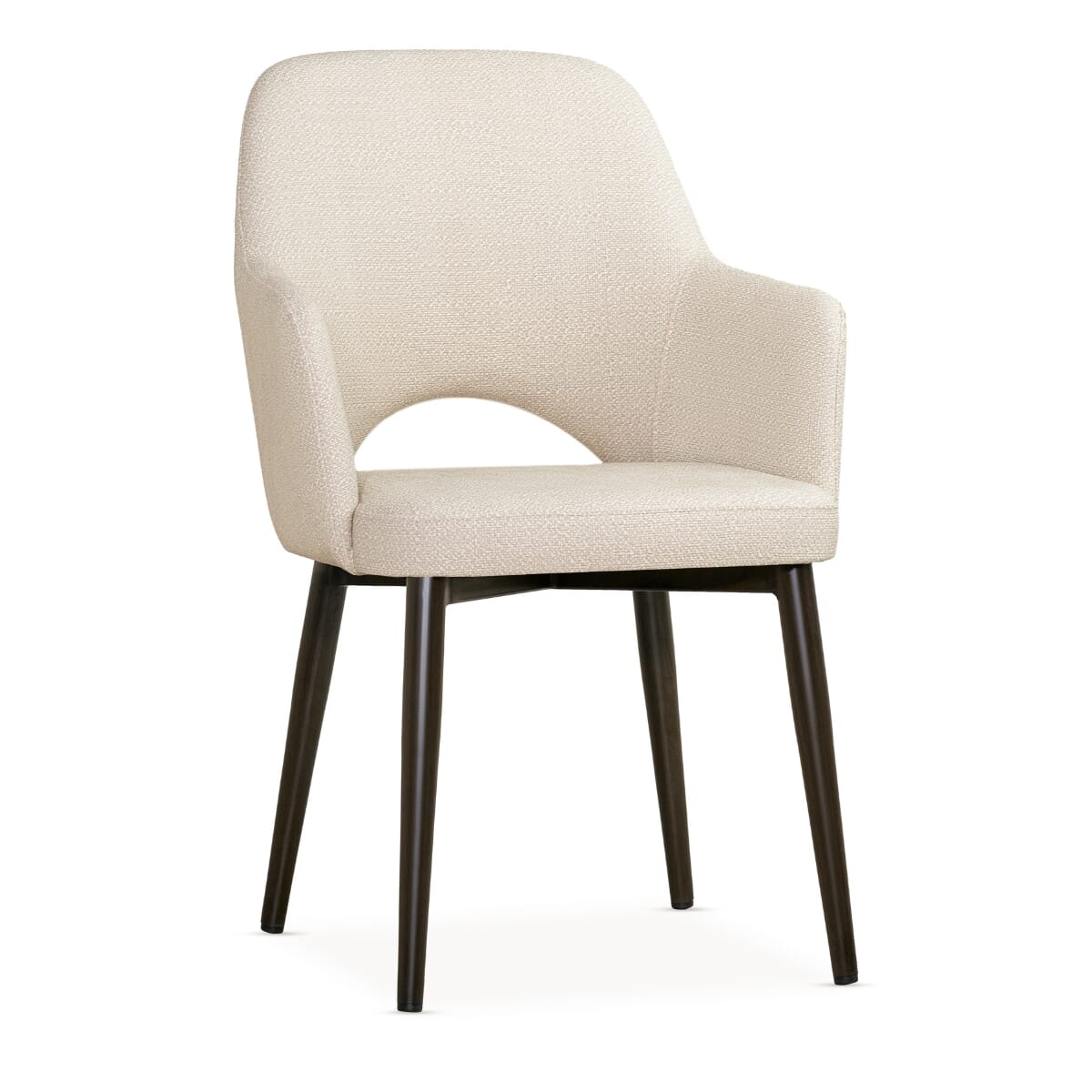 Bliss Aluminum Wood-Grain Upholstered Armchair