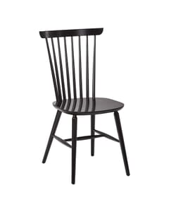 Solid Wood Spindle Back Chair in black (front)