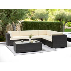 Siena Espresso Wicker Outdoor Lounge Sectional - Double