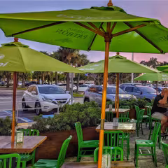 Indoor/Outdoor Navy-Style Vertical-Back Commercial Chair in Green