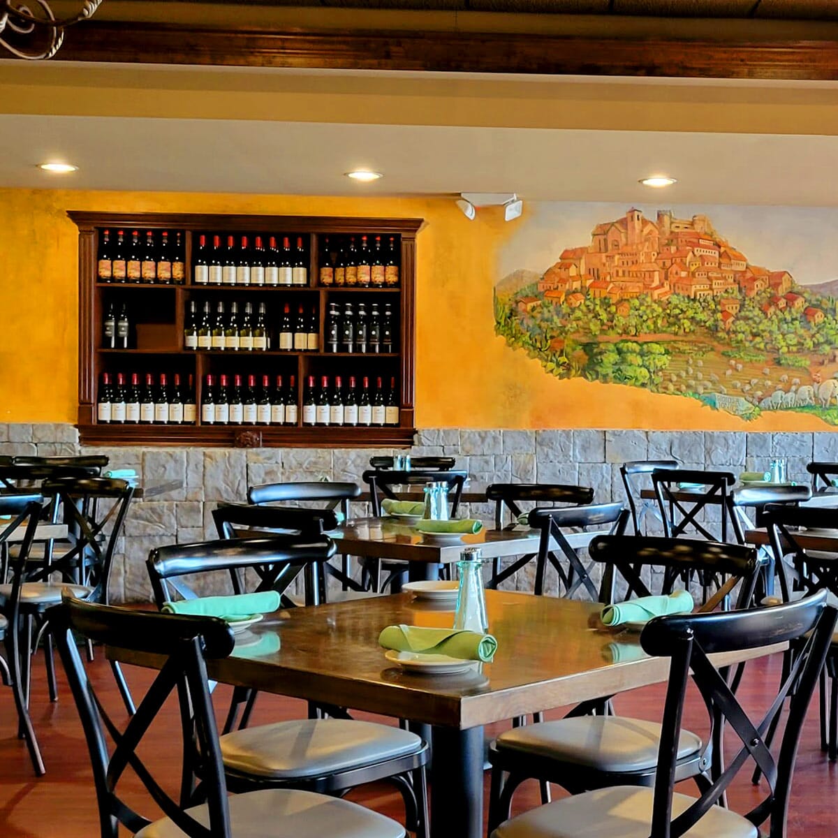 Antique-Look Black Steel Cross-Back Commercial Chair