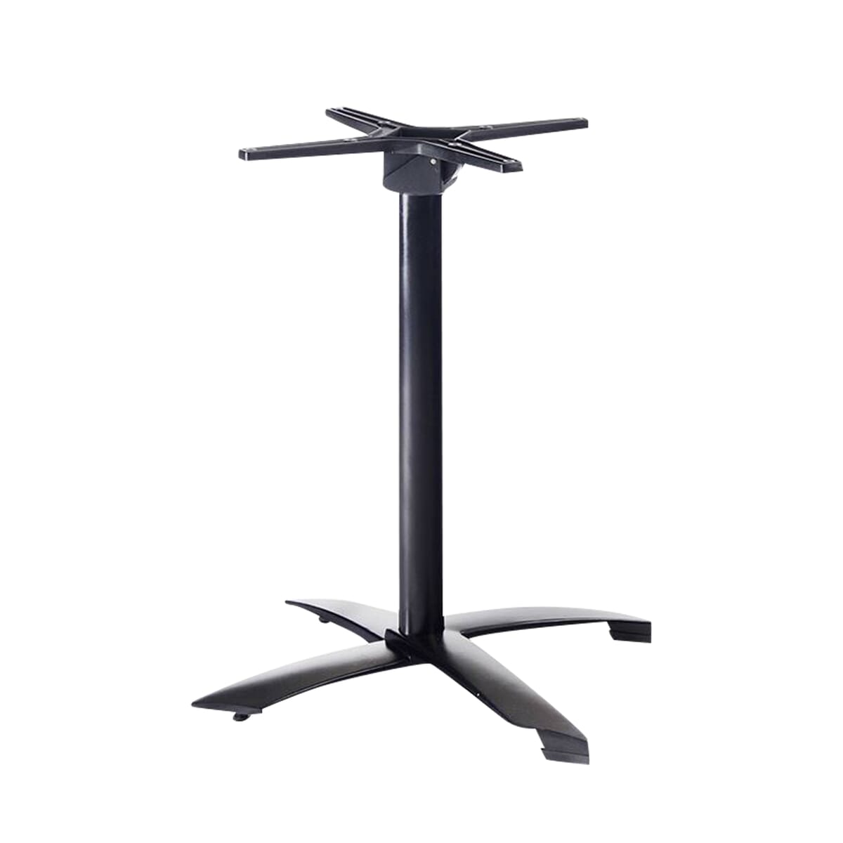 Restaurant Folding Table Base - Aluminum, Black Outdoor