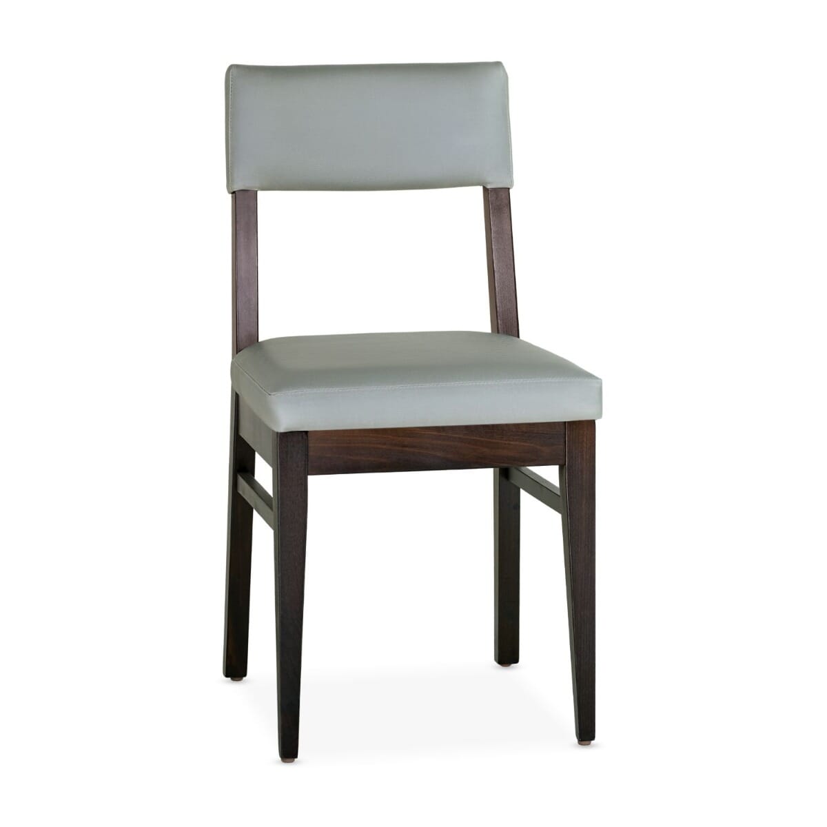 Lark Fully Upholstered Square Back Wood Chair in Espresso