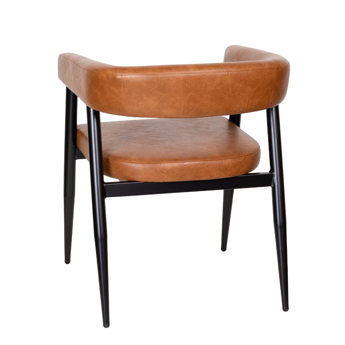 Quick Ship Lennox Fully Upholstered Black Steel Restaurant Chair