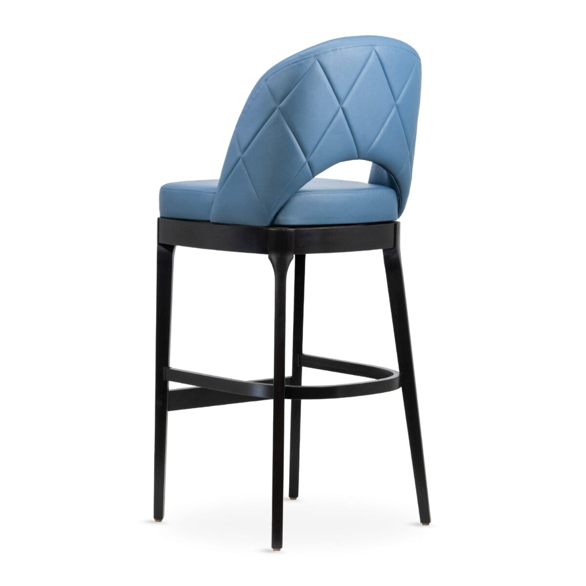 Lily Modern Tufted Wood Restaurant Bar Stool in Black Finish