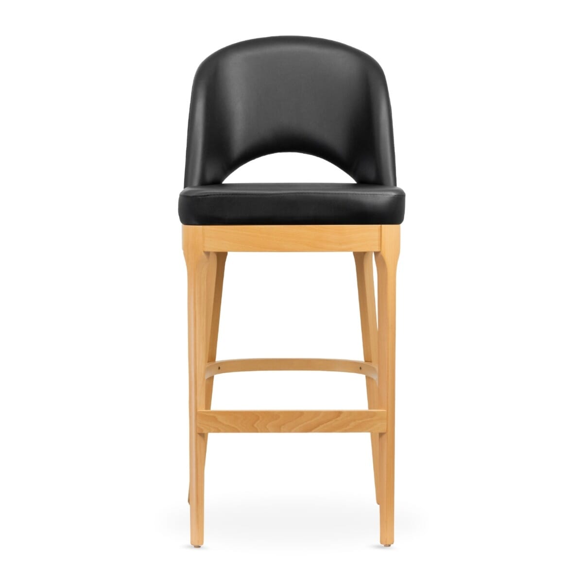 Lily Modern Wood Restaurant Bar Stool in Natural Finish