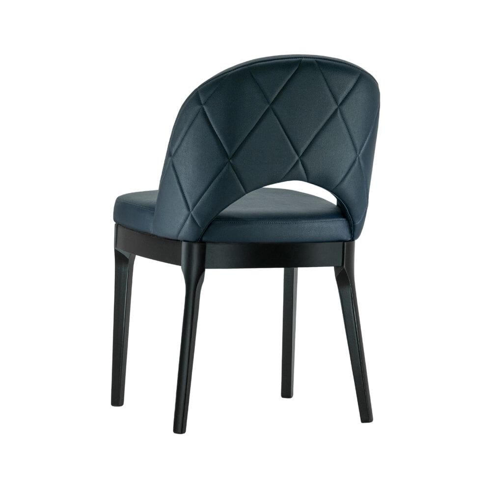 Lily Modern Tufted Wood Restaurant Chair in Black Finish