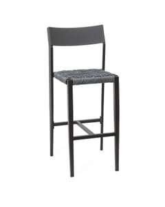 Indoor/Outdoor Restaurant Barstool with Grey Rope Styled Seat