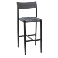 Indoor Outdoor Restaurant Bar stool with Grey Rope/Rattan Seat