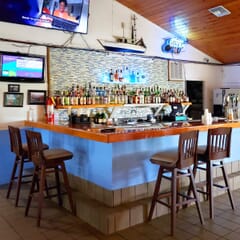 Solid Wood Schoolhouse Restaurant Bar Stool in Dark Mahogany With Swivel Seat