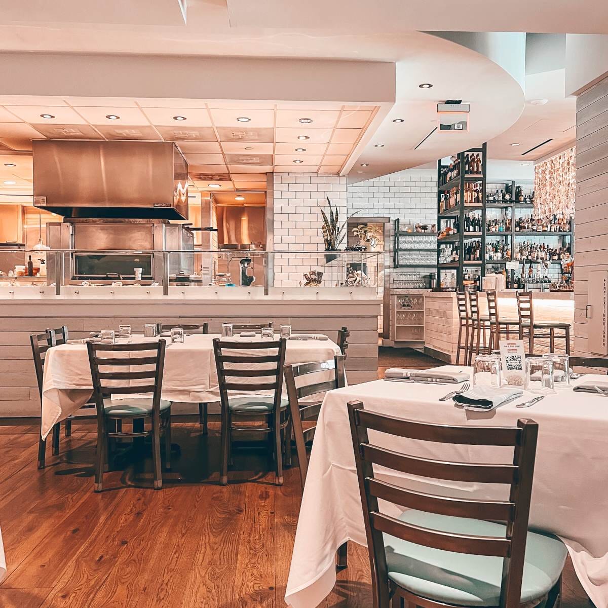 Steel Ladderback Restaurant Chair with Distressed Clear Coat Finish