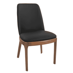 Custom Fully Upholstered Townsend Solid Wood Restaurant Chair in Cherry