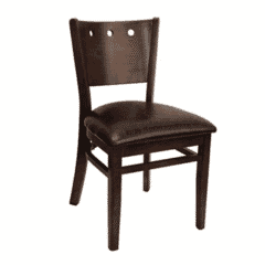 Walnut Wood Lisbon Side Chair with Upholstered Seat