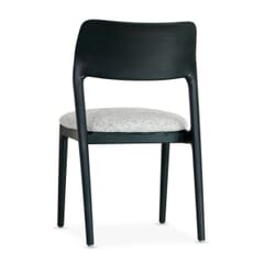 Milo Black Wood Restaurant Chair with Contoured Back and Upholstered Seat