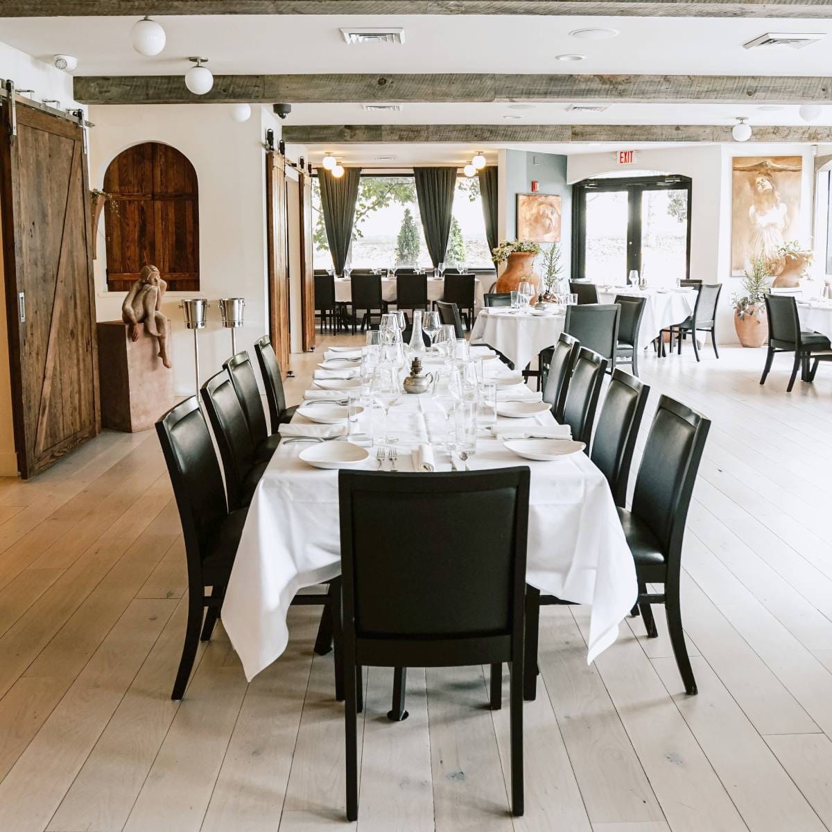 Fully Upholstered Black Wood Morgan Restaurant Chair