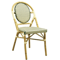Aluminum Bamboo Look Stackable Chair in Natural 