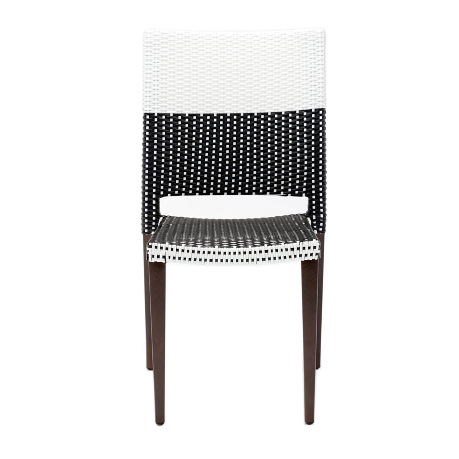 Aluminum Frame Black And White Synthetic Wicker Chair