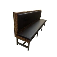 Burned Solid Wood Frame Restaurant Booth with Metal Legs 