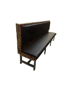 Burned Solid Wood Frame Restaurant Booth with Metal Legs 