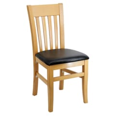 Natural Wood Curved Back Commercial Side Chair 