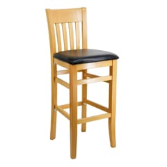 Natural Wood Curved Back Commercial Bar Stool 