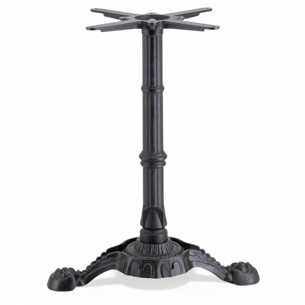 Pedestal-Style Commercial Cast Iron Table Base with Single Leg In Black