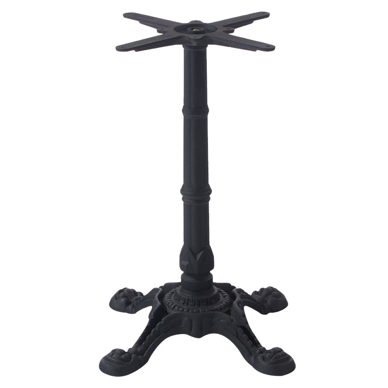 black iron table base