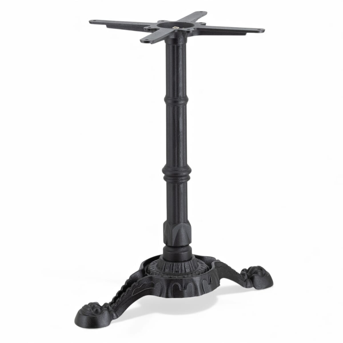 Pedestal-Style Commercial Cast Iron Table Base with Single Leg In Black