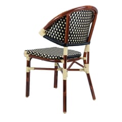 Outdoor Stackable Aluminum  Bamboo-Look Chair in Brown