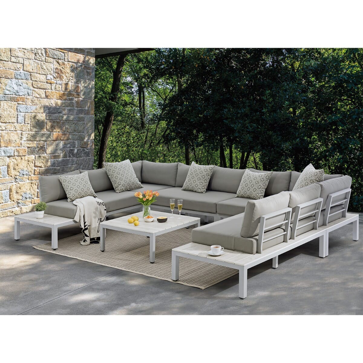 Miami charcoal 8 piece best sale patio set