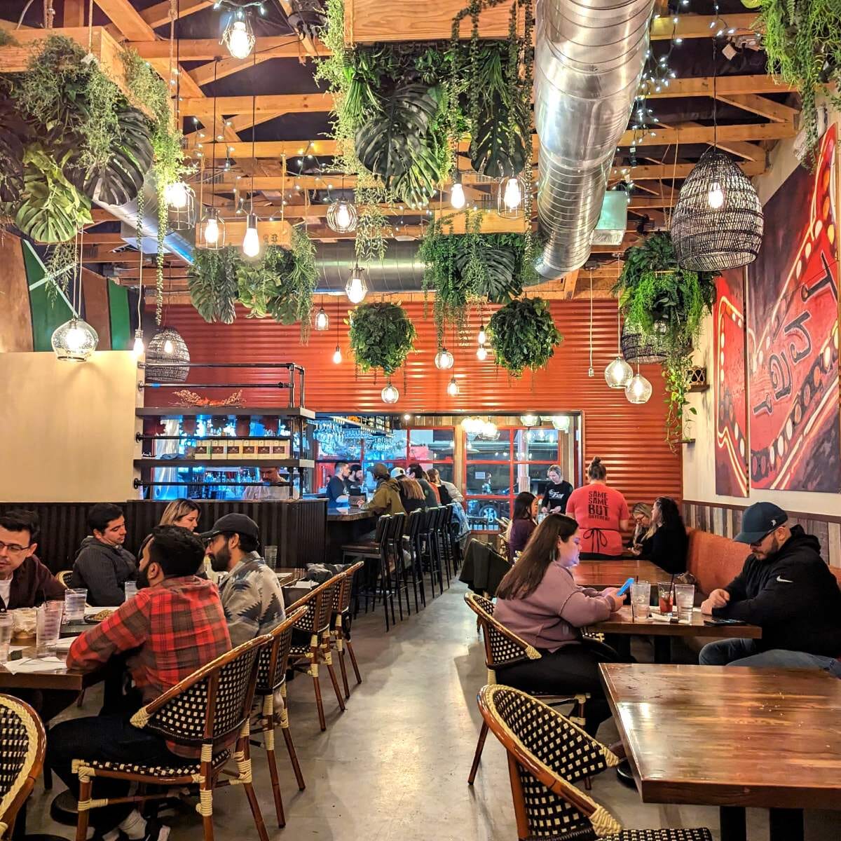 Outdoor Stackable Aluminum  Bamboo-Look Chair in Brown