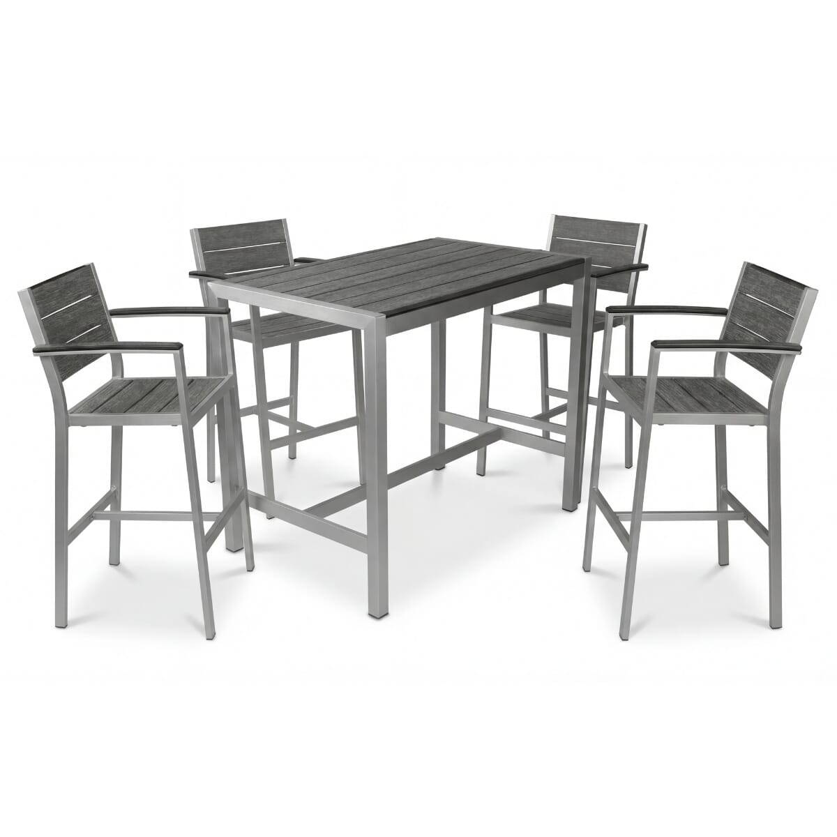 Aluminum & Synthetic Teak Wood Custom Chairs & Table Indoor/Outdoor Set