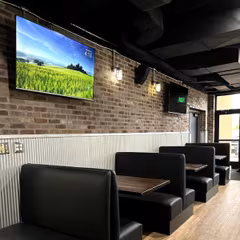 Quick Ship Restaurant Double Booth with Wood Base in Black