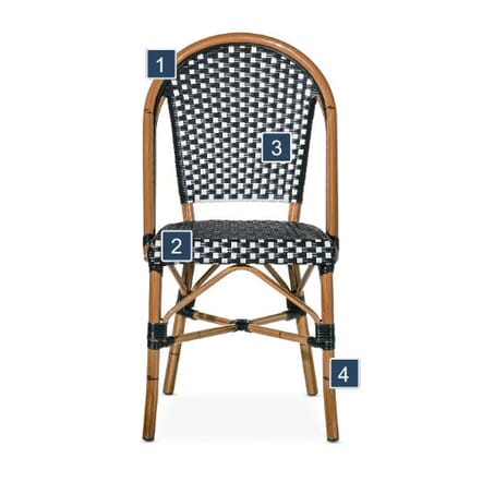 Black/White Outdoor Bistro Chair Features