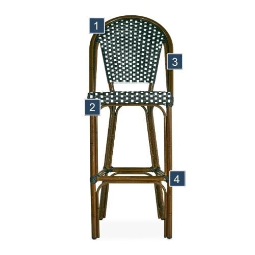 Bistro Outdoor Bar Stool Features