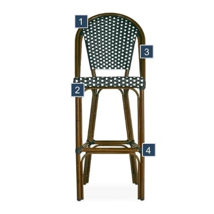 Bistro Outdoor Bar Stool Features
