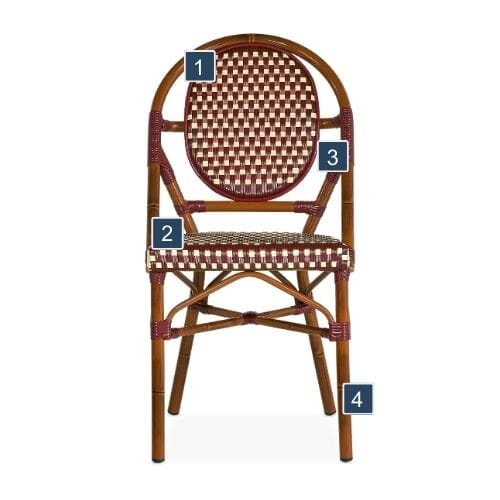 Mahogany Bistro Chair Features