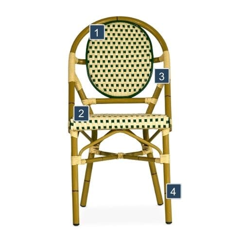 Green Stackable Outdoor Chair Features