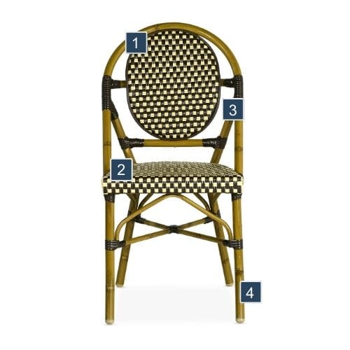  Brown Bamboo Outdoor Stackable Bistro Chair Features