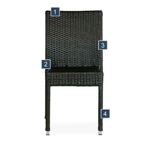 Square-Back Wicker Outdoor Chair Features