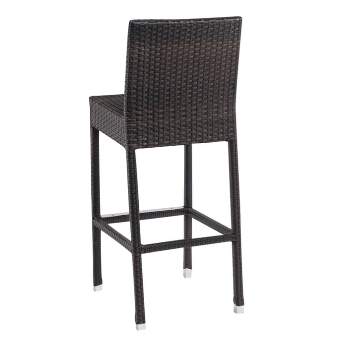 Square Back Synthetic Wicker Outdoor, White Wicker Outdoor Bar Stools With Backs