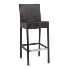 Square-Back Synthetic Wicker Outdoor Restaurant Bar Stool