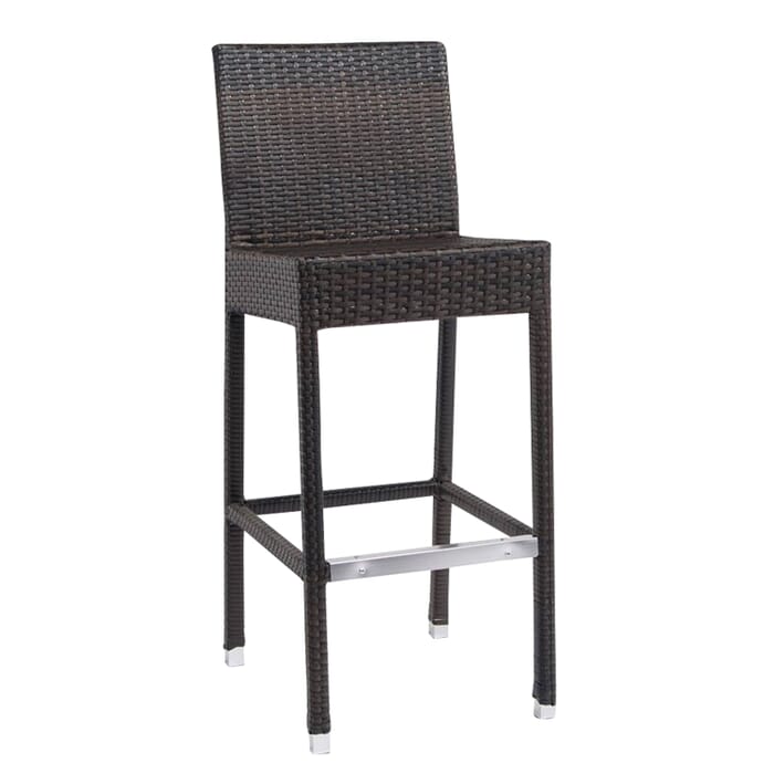 Square Back Synthetic Wicker Outdoor, White Wicker Outdoor Bar Stools With Backs