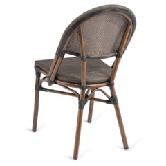 Stackable Synthetic Bamboo & Textilene Mesh Commercial Outdoor Chair