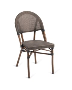Synthetic Bamboo & Textilene Mesh Commercial Outdoor Chair (Front)