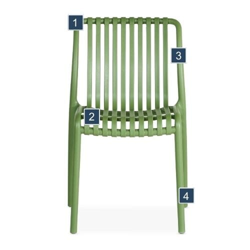 Restaurant Stackable Resin Chair in Green