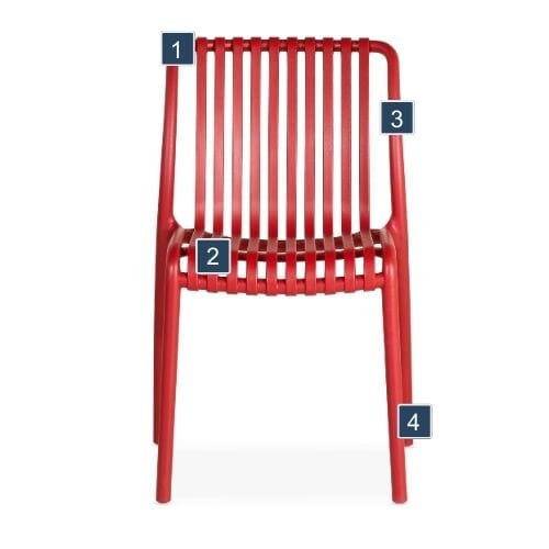 red resin outdoor chairs